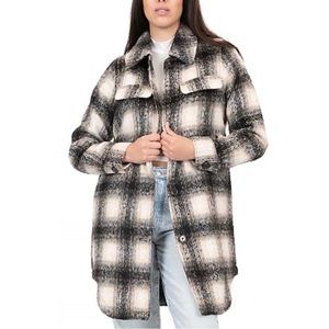 Junior's Coffee Shop Plaid Faux Wool Shacket